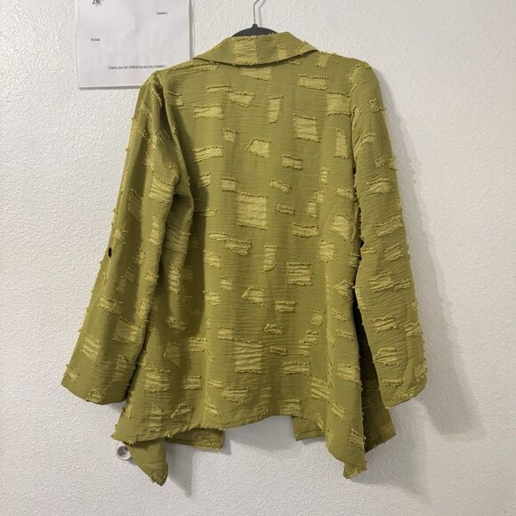 Nina Leonard Textured Wave Tab Sleeve Tunic Medium Earthy Core Goblin Lagenlook - Picture 3 of 6